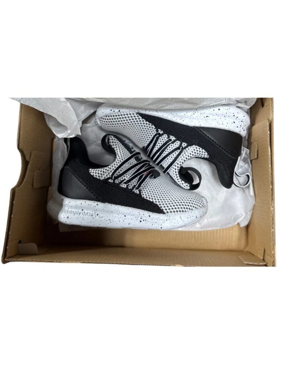 adidas Lite Racer Adapt 7.0 Kids Shoes White Black Size 7K Slip On new